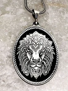 Aslan Modeli Erkek Gümüş Kolye Zincir