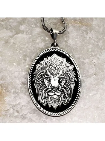 Aslan Modeli Erkek Gümüş Kolye Zincir