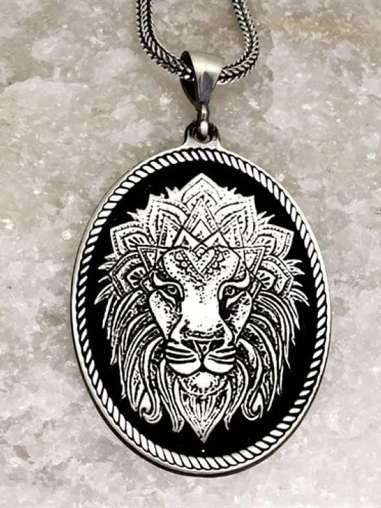 Aslan Modeli Erkek Gümüş Kolye Zincir Aslan Modeli Erkek Gümüş Kolye Zincir