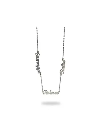 Üç İsimli Kadın Gümüş Kolye Zincir