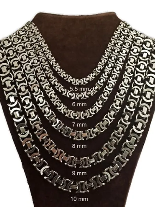 Euro Kral Erkek Gümüş Kolye Zincir Oksitli Model