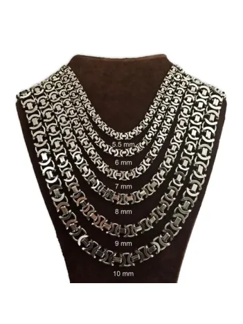 Euro Kral Erkek Gümüş Kolye Zincir Oksitli Model