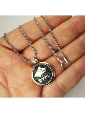 Göktürkçe Türk Yazılı Bozkurt Erkek Gümüş Kolye Zincir