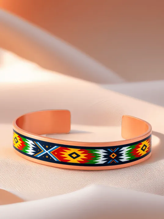 Kadın Bakır Bileklik - Flower Model Özel Baskı Metal Kutu Ve Kuvars Taşı Kadın Bakır Bileklik - Flower Model Özel Baskı Metal Kutu Ve Kuvars Taşı