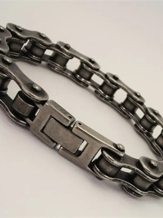 Bisiklet Motosiklet Zinciri Retro Erkek Çelik Bileklik Orta Kalınlıkta