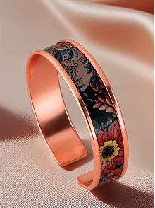 Kadın Bakır Bileklik - Ahri Model Özel Baskı Metal Kutu Ve Kuvars Taşı