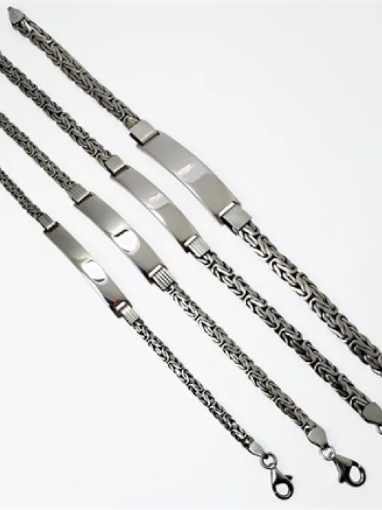 İsim Yazılan Gümüş Erkek Bileklik Künye Yassı Balıksırtı Model İsim Yazılan Gümüş Erkek Bileklik Künye Yassı Balıksırtı Model