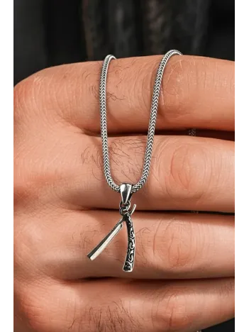 Erkek Gümüş Bileklik - Ustura Model Erkek Gümüş Kolye