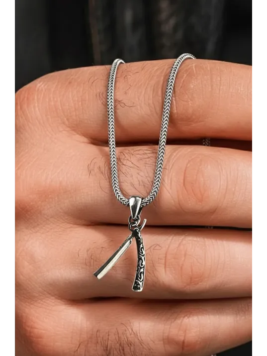 Erkek Gümüş Bileklik - Ustura Model Erkek Gümüş Kolye Erkek Gümüş Bileklik - Ustura Model Erkek Gümüş Kolye