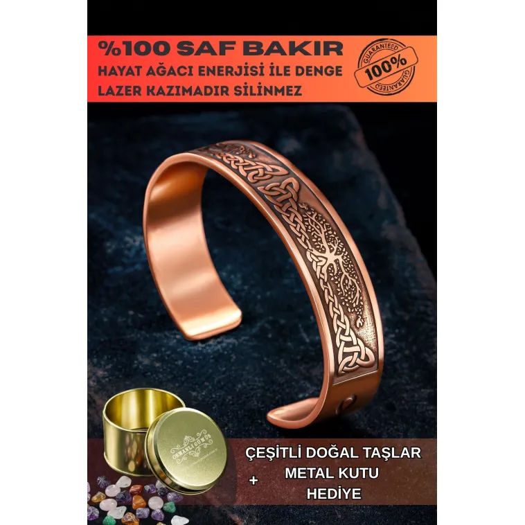 Erkek Bakır Bileklik - Viking Hayat Ağacı - YGGDRASİLL İskandinav Mitolojisi Erkek Kelepçe Bileklik Erkek Bakır Bileklik - Viking Hayat Ağacı - YGGDRASİLL İskandinav Mitolojisi Erkek Kelepçe Bileklik
