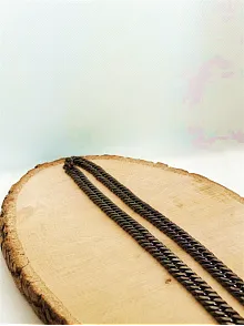 Gurmet Siyah Çelik Erkek Kolye İnce Model