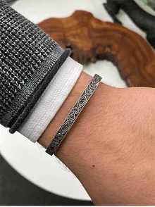 Erkek Bileklik - Metal Erkek Bileklik - Erkek Bileklik - Ince Grek Model