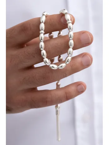 Erkek Gümüş Tespih Arpakesim Büyük Boy 21 gr