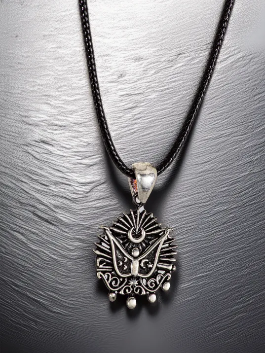 Erkek Gümüş Kolye Ucu - Osmanlı Arması Oksitli Model Deri Kolyeli 925 Ayar Gümüş Erkek Gümüş Kolye Ucu - Osmanlı Arması Oksitli Model Deri Kolyeli 925 Ayar Gümüş