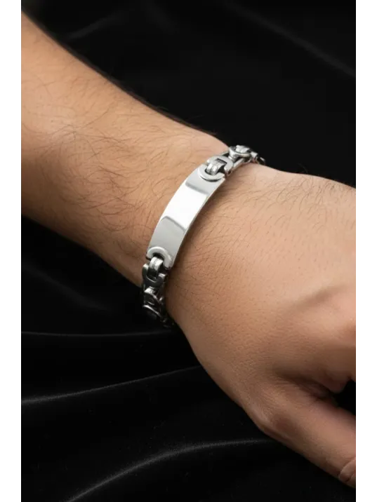 Erkek Çelik Bileklik - İsim Yazılabilir Euro Kral Zincir Model Erkek Bileklik