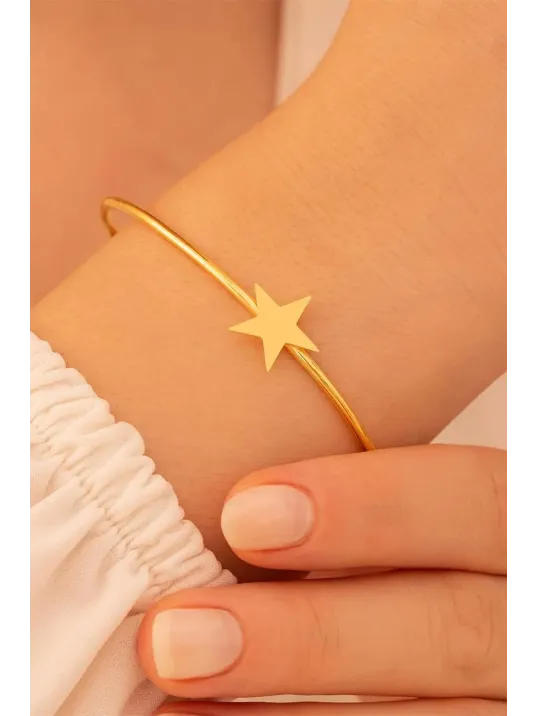 Kadın Gümüş Bileklik - El Yapımı Gümüş Yıldız Motifli Kadın Bileklik Kadın Gümüş Bileklik - El Yapımı Gümüş Yıldız Motifli Kadın Bileklik