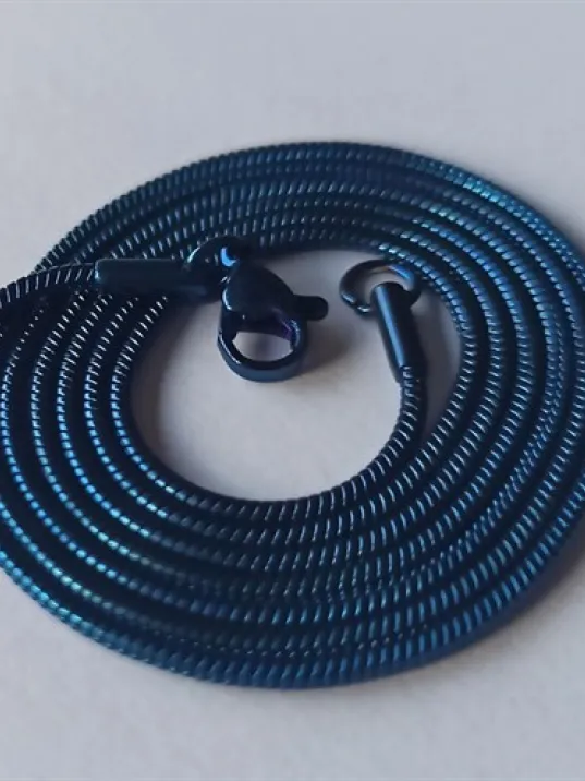 Snake Yılan Model Mavi Erkek Çelik Kolye Zincir Yuvarlak Model Snake Yılan Model Mavi Erkek Çelik Kolye Zincir Yuvarlak Model