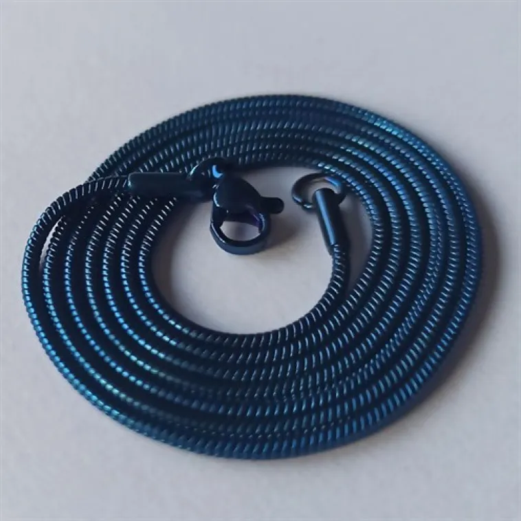 Snake Yılan Model Mavi Erkek Çelik Kolye Zincir Yuvarlak Model Snake Yılan Model Mavi Erkek Çelik Kolye Zincir Yuvarlak Model