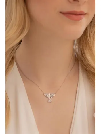 Kadın Kolye-Gümüş Beyaz ZümrüdüAnka Kadın Kolye