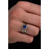 Erkek Gümüş Yüzük - Lacivert Safir Taşlı İnce Kibar Erkek Yüzüğü Erkek Gümüş Yüzük - Lacivert Safir Taşlı İnce Kibar Erkek Yüzüğü