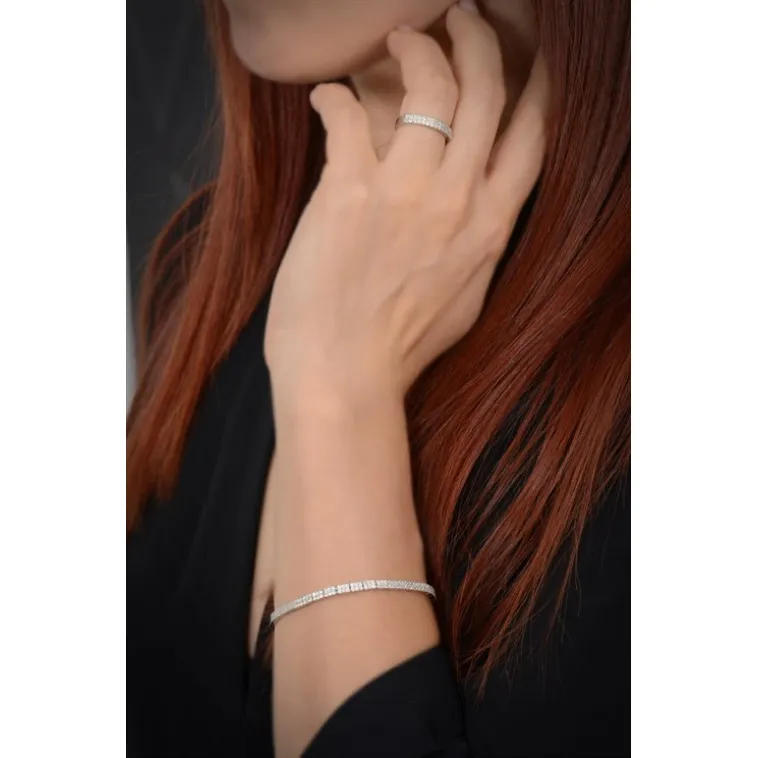 Eftalya Bayan Gümüş Su Yolu Set - Kolye, Bileklik, Küpe, Yüzük Eftalya Bayan Gümüş Su Yolu Set - Kolye, Bileklik, Küpe, Yüzük