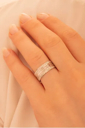 Atlantis Model Kadın Gümüş Tek Alyans Yüzük Nişan Söz Yüzükleri