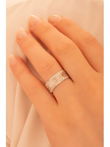 Atlantis Model Kadın Gümüş Tek Alyans Yüzük Nişan Söz Yüzükleri