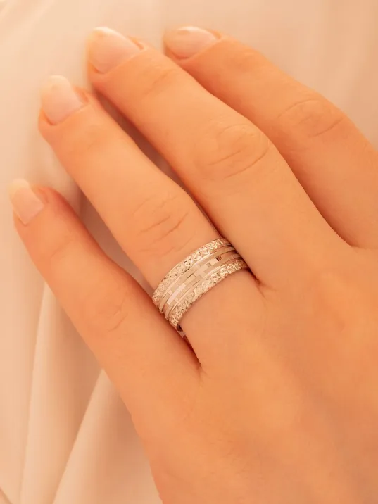 Atlantis Model Kadın Gümüş Tek Alyans Yüzük Nişan Söz Yüzükleri