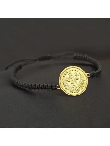 Reşat Altın Görünümlü Bayan Gümüş Bileklik GBLALTCYREK