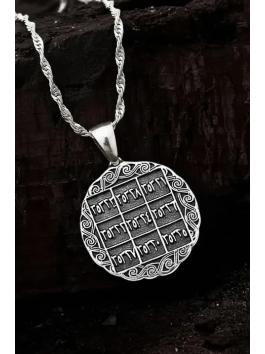 İsmi Azam Ve Yedi Ayetler Vefki Çift Taraflı Kadın Gümüş Kolye İsmi Azam Ve Yedi Ayetler Vefki Çift Taraflı Kadın Gümüş Kolye