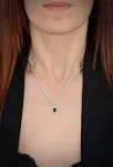Venessa Bayan Zümrüt Taşlı Gümüş Su Yolu Set - Kolye, Bileklik, Küpe, Yüzük
