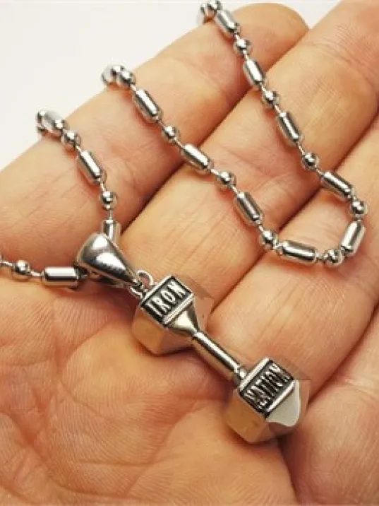 316l Paslanmaz Çelik Dambıl Erkek Çelik Kolye