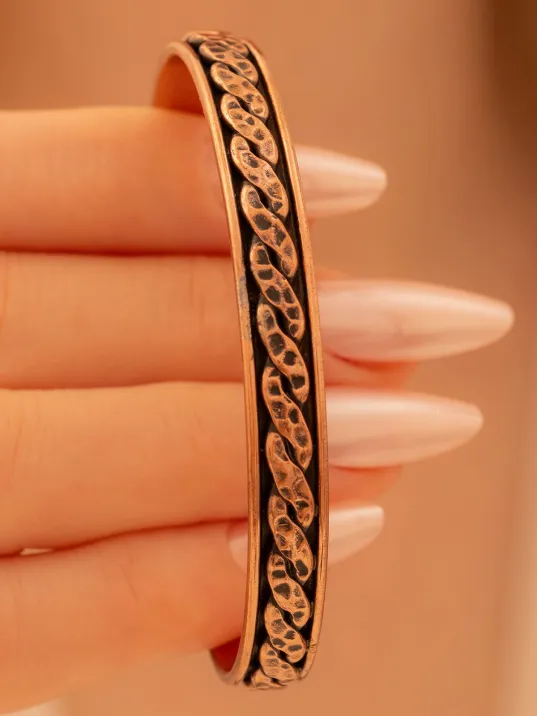 Kadın Bakır Bileklik - Sinem Model Kadın Bakır Kelepçe Bileklik Bilezik