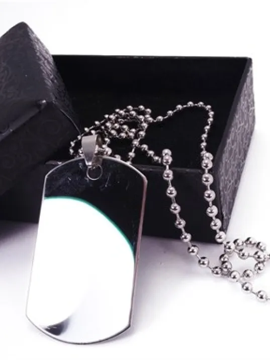 Asker Künyesi Kolyesi Paslanmaz Erkek Bayan Çelik Kolye Top Zincirli