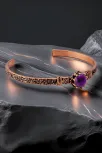 Kadın Bakır Bileklik Yüzük Set - Ametist Taşlı Ağaç Kabuğu Model İnce Metal Kutu Kuvars Taşlı Set Kadın Bakır Bileklik Yüzük Set - Ametist Taşlı Ağaç Kabuğu Model İnce Metal Kutu Kuvars Taşlı Set