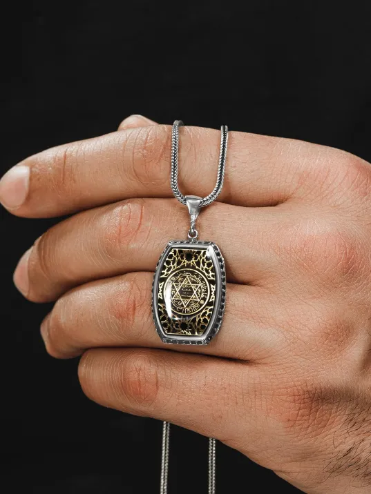 Erkek Gümüş Kolye - Kehribar Hz. Süleyman Mührü Erkek Gümüş Kolye Erkek Gümüş Kolye - Kehribar Hz. Süleyman Mührü Erkek Gümüş Kolye