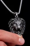 Aslan Başı Çelik Erkek Kolye Zincir Aslan Başı Çelik Erkek Kolye Zincir
