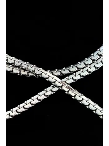 Ezme Yassı Model Grek 316L Çelik Kolye CKLGREKEZME-GMS