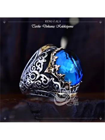 İslam Usta Tasarımı Reng-i Ala Gümüş Erkek Yüzük