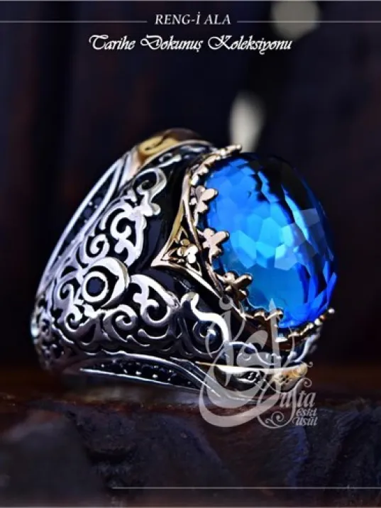 İslam Usta Tasarımı Reng-i Ala Gümüş Erkek Yüzük