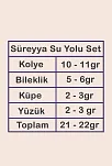 Kadın Gümüş Takı Seti - Süreyya Baget Taşlı Kare Model Kolye, Bileklik, Yüzük, Küpe Tam Set