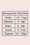 Kadın Gümüş Takı Seti - Süreyya Baget Taşlı Kare Model Kolye, Bileklik, Yüzük, Küpe Tam Set
