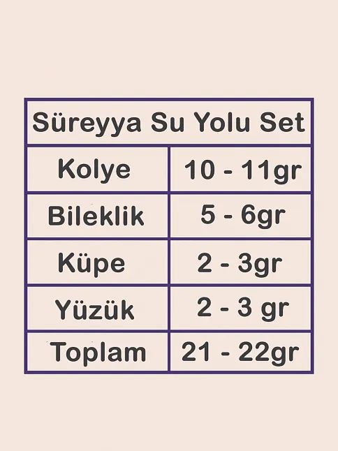 Kadın Gümüş Takı Seti - Süreyya Baget Taşlı Kare Model Kolye, Bileklik, Yüzük, Küpe Tam Set