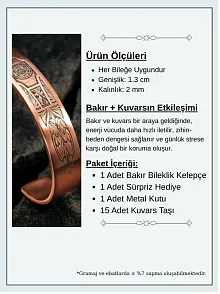 Saf Bakır Bileklik Silinmez Koruma Dualı Hz. Süleyman Metal Kutu Doğal Taşlar Kadın Erkek Kelepçe Saf Bakır Bileklik Silinmez Koruma Dualı Hz. Süleyman Metal Kutu Doğal Taşlar Kadın Erkek Kelepçe