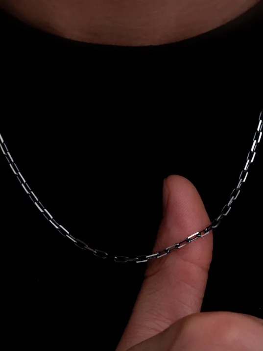 Erkek Gümüş Kolye - 925 Ayar Oksitli Forse Zincir Gümüş Kolye Erkek Gümüş Kolye - 925 Ayar Oksitli Forse Zincir Gümüş Kolye