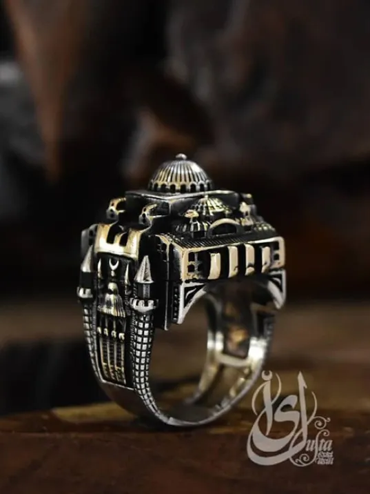 İslam Usta Tasarımı Gümüş Kubbe Model Gümüş Erkek Yüzük GYZISLMSTM2-GMS İslam Usta Tasarımı Gümüş Kubbe Model Gümüş Erkek Yüzük GYZISLMSTM2-GMS