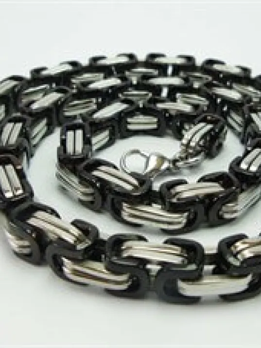 Erkek Çelik Kral Zincir Kolye 5,5mm Kalın Çift Tırnak