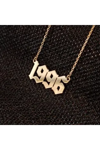 Kişiye Özel Gotik İsim Yazılan Altın Renk Erkek Gümüş Kolye Zincir GKLALTKISIM