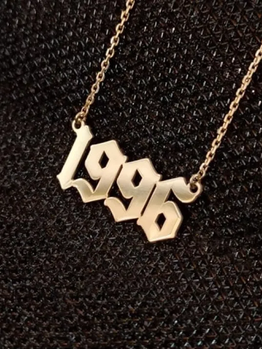 Kişiye Özel Gotik İsim Yazılan Altın Renk Erkek Gümüş Kolye Zincir GKLALTKISIM