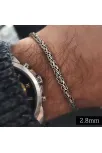 Yassı-Ezme Kral Zincir Gümüş Erkek Bileklik Künye